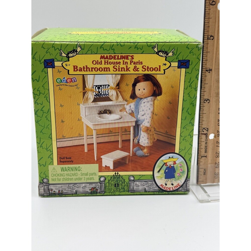 Madeline's Old House In Paris Bathroom Sink & Stool Dollhouse SEALED IN BOX